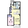 ブローテＢ 1LDKの間取り