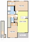 グリーングラスⅢ 2LDKの間取り