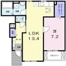 コーポ勢多七番館 1LDKの間取り