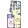 フローラ愛知川 1LDKの間取り