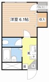 利休館 1Kの間取り