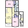 ヴィラ　アンソレイエⅡ 2LDKの間取り