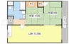コーポ衣川 2LDKの間取り