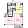 オリーヴハウスＡ 2DKの間取り