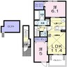 シェ　モアⅡ 2LDKの間取り