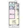 リ：ルーム　東近江 1LDKの間取り