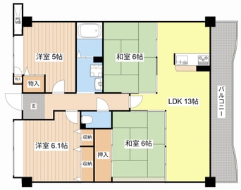 間取図 レークパレス大津堅田