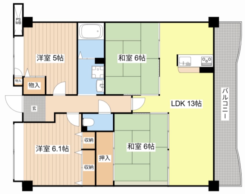間取図 レークパレス大津堅田