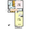 メゾンヴィラ栗東 1LDKの間取り
