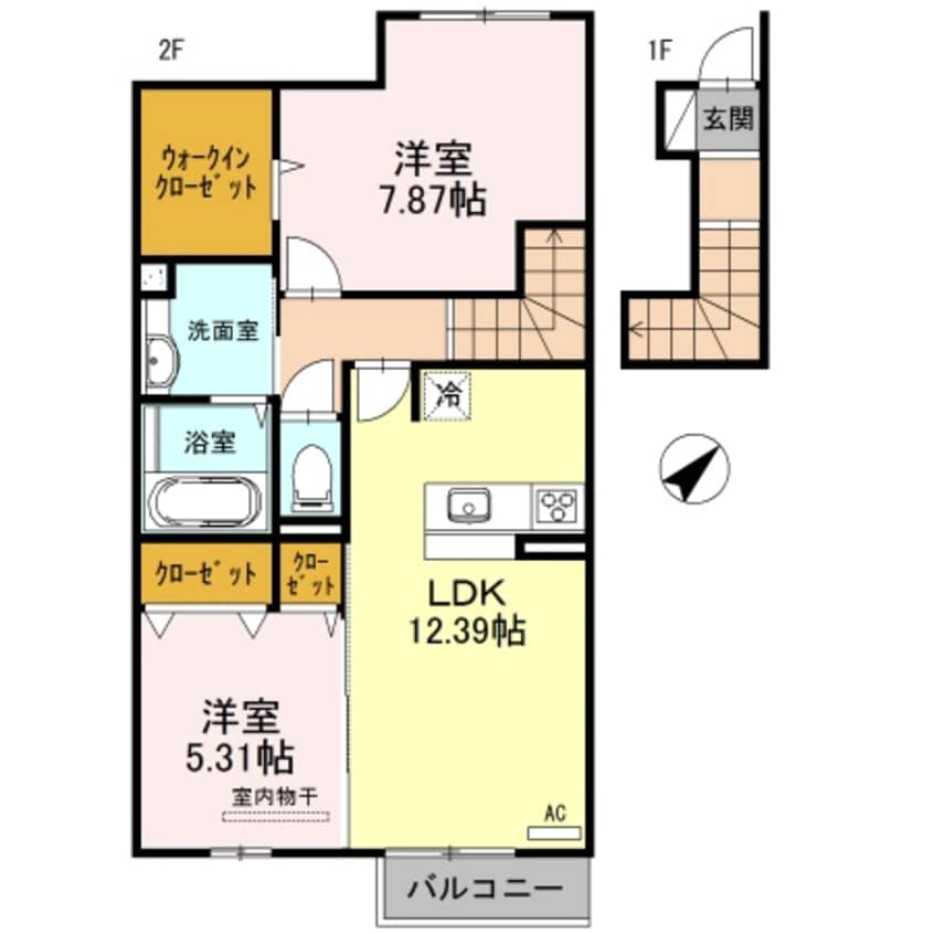 間取図 Ｒａｆｆｉｎｅ　Ｂｉｗａ