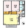 ウエストヴィレッジ 2LDKの間取り