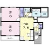ビューティー・オアシス　Ⅱ 2DKの間取り