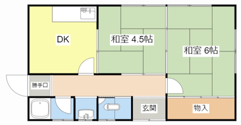 間取図 苗鹿１丁目安本邸貸家