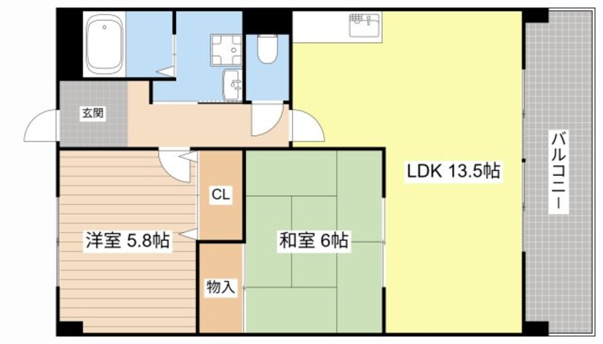 間取図 メゾンクレーネ弐番館