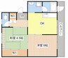 ビレッジハウス外町2号棟 2DKの間取り