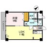 ジュネス堅田 1LDKの間取り