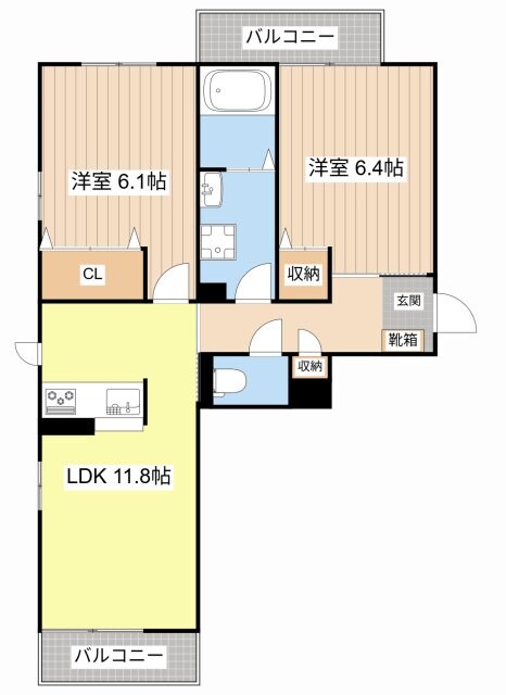間取り図 ベレオ　ＩＷＡＨＡＴＡ