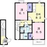 ベルドミール堅田 2DKの間取り