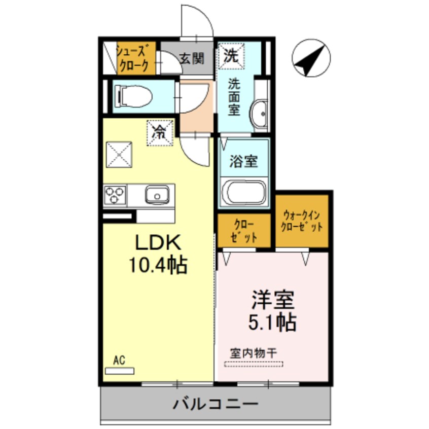 間取図 Ｃａｓａ　ｒａｆｆｉｎｅ　青地
