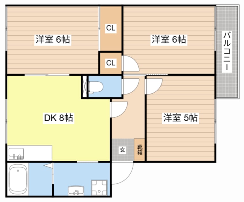間取図 グリーンベル西大津　D棟
