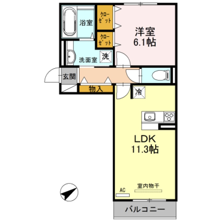 間取図 シャーロット水口　A