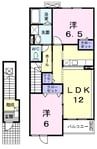 ネオ・ユニゾンⅠ 2LDKの間取り