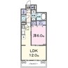 ディアコート唐崎 1LDKの間取り