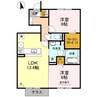 アルブル　B棟 2LDKの間取り