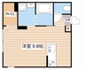 KOS tono　A棟 1Rの間取り