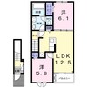 ヒカルサ大津唐崎Ⅰ 2LDKの間取り