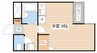 KYOマンション 1Kの間取り