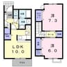 メゾン中村３ 2LDKの間取り