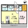 FloriaⅡ 1LDKの間取り