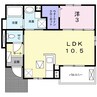エバーアベニュー 1LDKの間取り