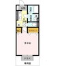 セジュール峰 1Kの間取り
