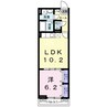 サニーヒル今津Ⅲ 1LDKの間取り
