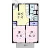 グリーンピア唐崎 2DKの間取り