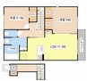 メルベーユＦⅢ 2LDKの間取り