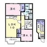 サニーヴィラ貮番館 2LDKの間取り