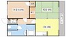 レイク・ウエストＨａｎａ 2DKの間取り