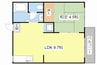 平原ハイツ 1LDKの間取り