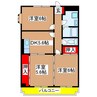 ヤリタマンション 3DKの間取り