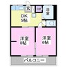 カーサ徳寿 2DKの間取り