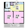 カーサ徳寿 2DKの間取り