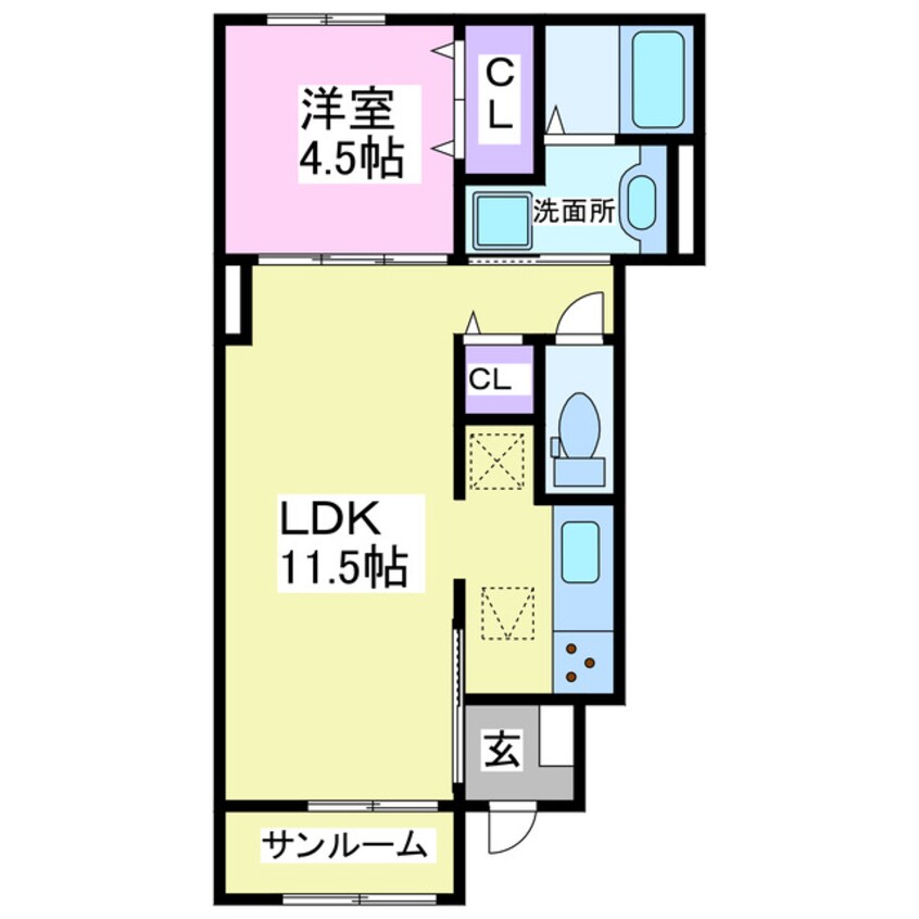 間取図 アウラ茂原　桜