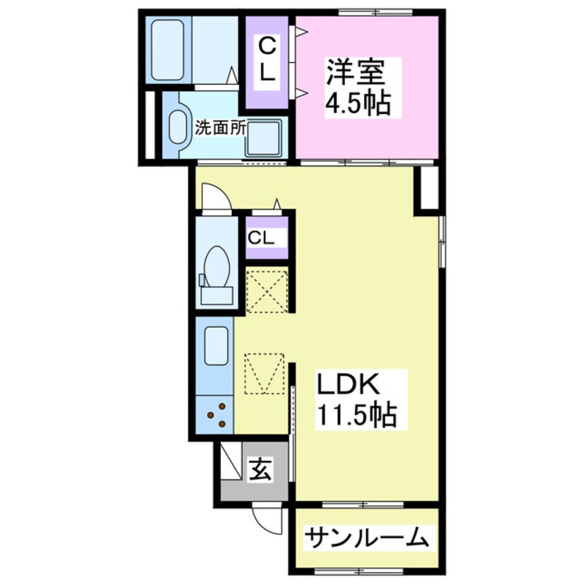 間取図 アウラ茂原　桜