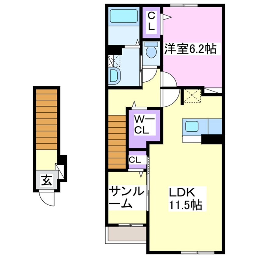 間取図 サン　ヴェール　小林　B