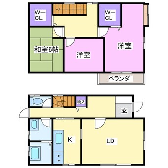 間取図 茂原市法目貸家