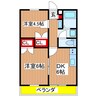 Lily　Gardens　東部台 2DKの間取り