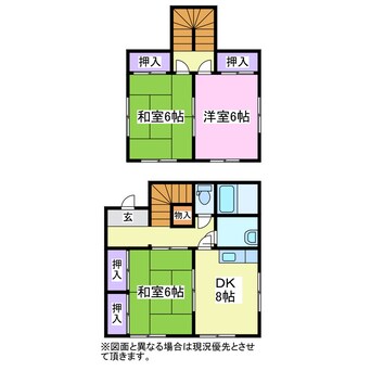 間取図 睦沢町川島貸家